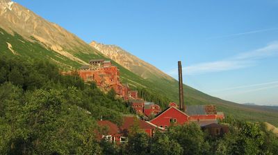 Der alte Concentrator der Geisterstadt, hier wurde das Erz aus den weiter oben in den Bergen geschürft worden ist, verarbeitet.