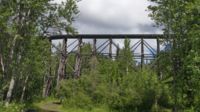 Unsere Route nach Chitina folgt der alten Eisenbahntrasse, diese Brücke ist aber glücklicherweise nicht mehr in Betrieb