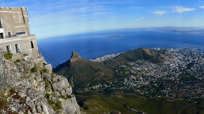 Blick auf Kapstadt von der Bergstation