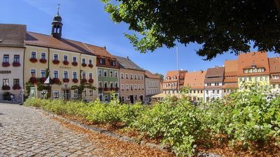 Der sehenswerte Marktplatz von Stolpen