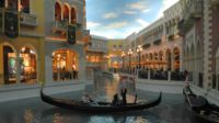 Im Venetian (dem derzeit zweitgrößten Hotel der Welt), fahren echte Gondeln auf echtem Wasser oben im ersten Stock. Der Himmel im Bild ist zwar nicht echt, aber sehr gut gemacht. Venedig in Las Vegas