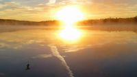 Sonnenuntergang am Lac Le Jeune nahe Kamloops ...
