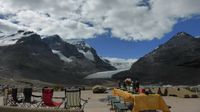 Unser Lunch mit Blick auf den Athabasca Gletscher ...