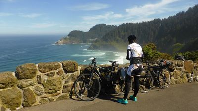 Blick zurück auf den Heceta Leuchtturm