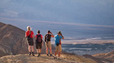 Der Blick zurück ins weite Tal des Death Valley