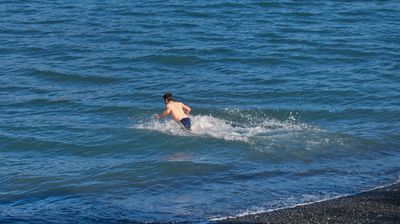 Und Badestrand für Unerschrockene