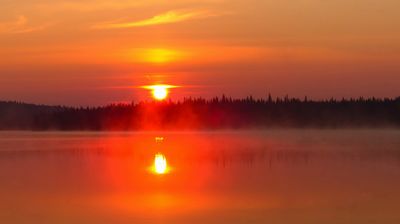 Sonnenuntergang auf dem Kootenay Lake ...