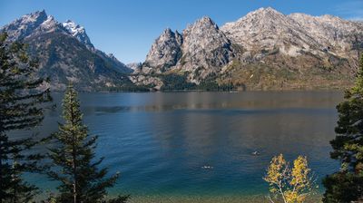 Noch ein Badevergnügen im glasklaren Jenny Lake